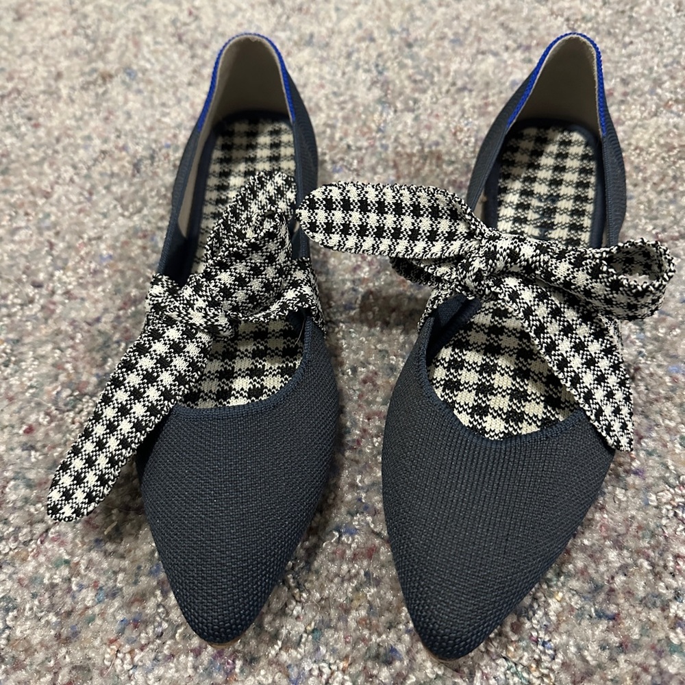 Rothy’s Gingham bow Mary janes size 9